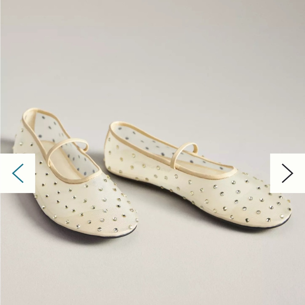 ANTHROPOLOGIE- JEFFREY CAMPBELL SWAN LAKE GEM MESH FLATS